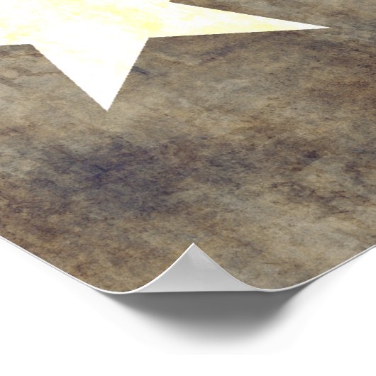 レトロヴィンテージテキサス州国旗 ポスター (角)