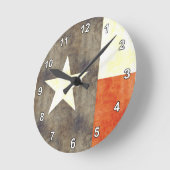 レトロヴィンテージテキサス州国旗 ラウンド壁時計 (傾斜)