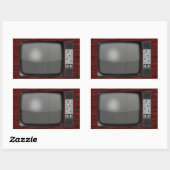 レトロヴィンテージテレビ 長方形シール (シート)