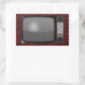 レトロヴィンテージテレビ 長方形シール (バッグ)