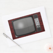 レトロヴィンテージテレビ 長方形シール (封筒)
