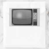 レトロヴィンテージテレビ 長方形シール (バッグ)