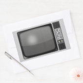 レトロヴィンテージテレビ 長方形シール (封筒)