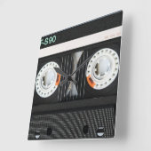 レトロヴィンテージテープカセットレコーダ70s80s スクエア壁時計 (傾斜)