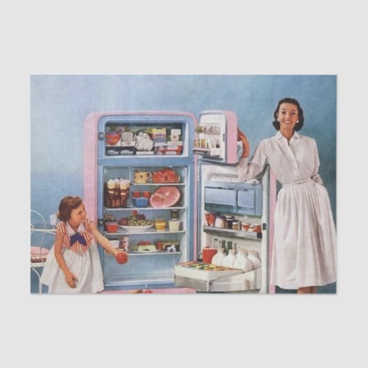 レトロヴィンテージデコレーションレディーガールキッチン 薄葉紙 (正面)