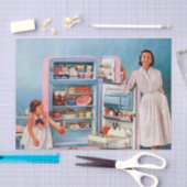 レトロヴィンテージデコレーションレディーガールキッチン 薄葉紙 (クラフト)