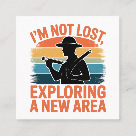 レトロヴィンテージデザインおもしろいことわざサーベイヤギフト スクエア名刺 (正面)