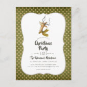 レトロヴィンテージトインデアクリスマスパーティー インビテーションポストカード (正面)