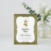 レトロヴィンテージトインデアクリスマスパーティー インビテーションポストカード (スタンド正面)