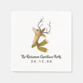 レトロヴィンテージトインデアクリスマスパーティー スタンダードカクテルナプキン (正面)