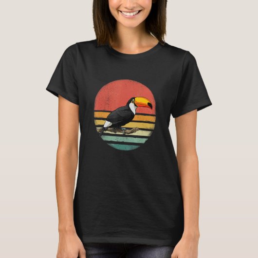 レトロヴィンテージトゥーカン鳥獣鳥観察バード Tシャツ (正面)