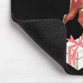 レトロヴィンテージトナカイのピンクのクリスマスバ マウスパッド (コーナー)