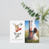 レトロヴィンテージトナカイベビー期待 案内ポストカード (スタンド正面)