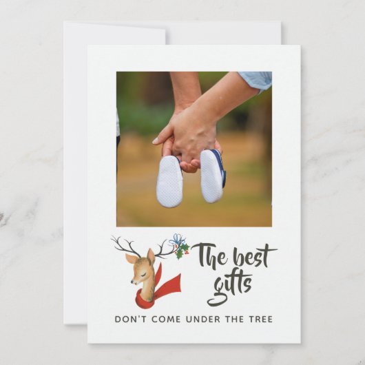 レトロヴィンテージトナカイベビー期待 案内状 (正面)