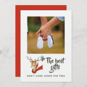 レトロヴィンテージトナカイベビー期待 案内状 (正面/裏面)