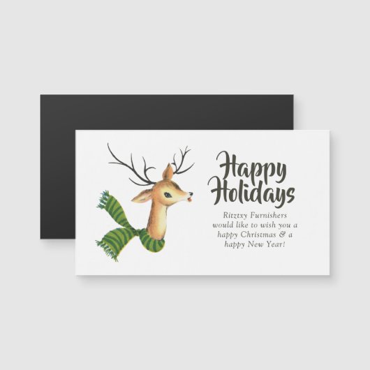 レトロヴィンテージトナカイ企業のクリスマス (正面/裏面)