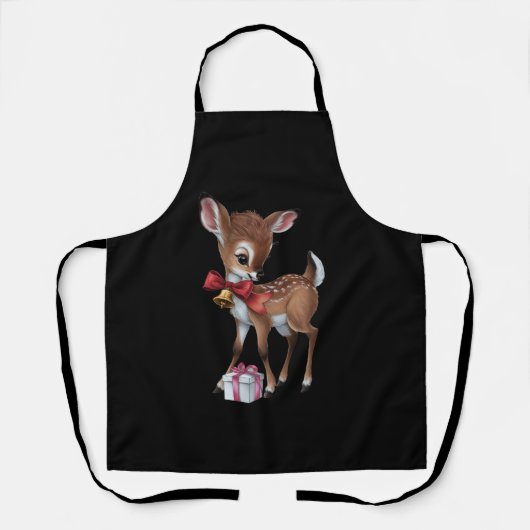 レトロヴィンテージトナディアピンククリスマスベビーシカ エプロン (正面)