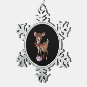 レトロヴィンテージトナディアピンククリスマスベビーシカ スノーフレークピューターオーナメント (右)