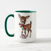 レトロヴィンテージトナディアピンククリスマスベビーシカ マグカップ (左)