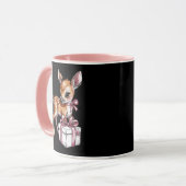 レトロヴィンテージトナディアピンククリスマスベビーシカ マグカップ (正面左)