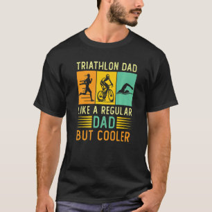 レトロヴィンテージトライアスロンパパファーザーズデイトライアスレット Tシャツ