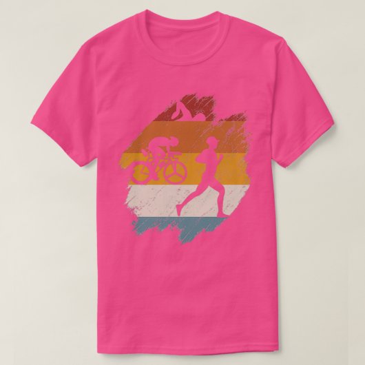 レトロヴィンテージトライアスロン Tシャツ (デザイン正面)