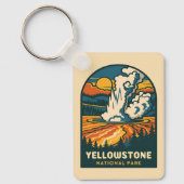 レトロヴィンテージトラベルイエローストーン国立公園 キーホルダー (正面)