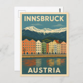 レトロヴィンテージトラベルインスブルックオーストリアランドスケープ ポストカード (正面/裏面)