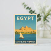 レトロヴィンテージトラベルエジプトピラミッドナイルリバー ポストカード (スタンド正面)