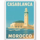 レトロヴィンテージトラベルカサブランカモロッコシーサイド シール (正面)