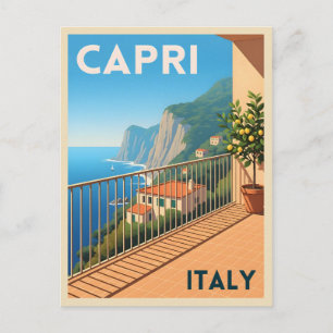 レトロヴィンテージトラベルカプリイタリア風光明媚な風景 ポストカード