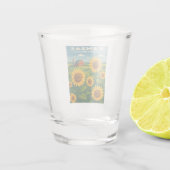 レトロヴィンテージトラベルカンザスサンフラワーランドスケープ ショットグラス (裏面)