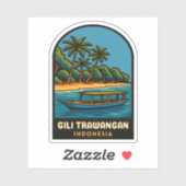レトロヴィンテージトラベルギリトラワンガンインドネシア シール (シート)