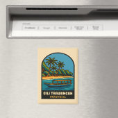 レトロヴィンテージトラベルギリトラワンガンインドネシア マグネット (インサイチュ (食洗機))