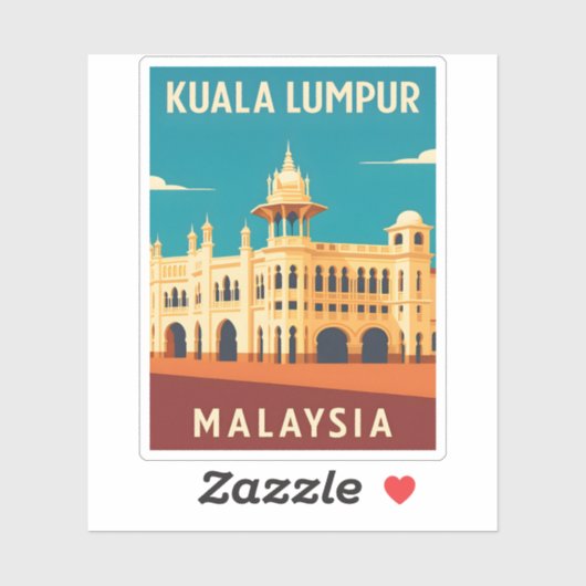 レトロヴィンテージトラベルクアラルンプールマレーシア シール (シート)