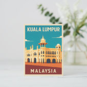 レトロヴィンテージトラベルクアラルンプールマレーシア ポストカード (スタンド正面)