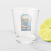 レトロヴィンテージトラベルクコモイタリアランドスケープ ショットグラス (裏面)