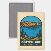 レトロヴィンテージトラベルクレーターレイクナショナルパーク マグネット (正面/裏面)