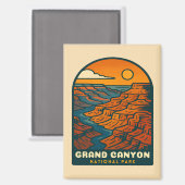 レトロヴィンテージトラベルグランドキャニオン国立公園 マグネット (正面/裏面)