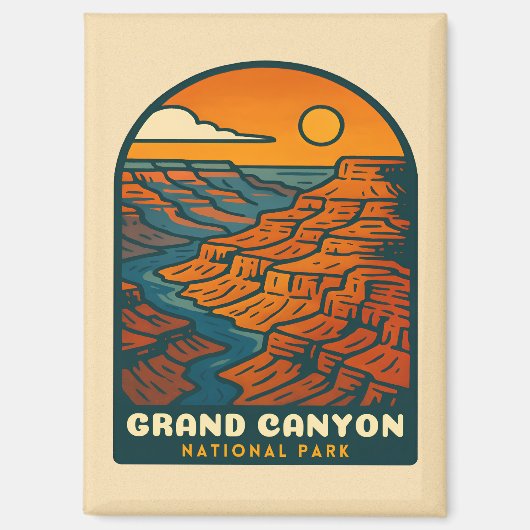レトロヴィンテージトラベルグランドキャニオン国立公園 マグネット (正面)