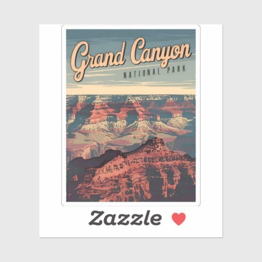 レトロヴィンテージトラベルグランドキャニオン風光明媚な風景 シール (シート)