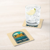 レトロヴィンテージトラベルケープタウン南アフリカ スクエアペーパーコースター (インサイチュ)