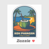 レトロヴィンテージトラベルコパンガンアイランドタイ シール (シート)