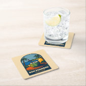 レトロヴィンテージトラベルコパンガンアイランドタイ スクエアペーパーコースター (インサイチュ)