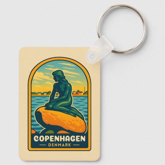 レトロヴィンテージトラベルコペンハーゲンデンマークマーメイド キーホルダー (裏面)