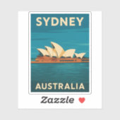 レトロヴィンテージトラベルシドニーオペラハウスオーストラリア シール (シート)