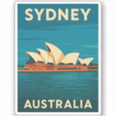 レトロヴィンテージトラベルシドニーオペラハウスオーストラリア シール (正面)