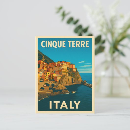 レトロヴィンテージトラベルシンクテレーイタリア風光明媚 ポストカード (スタンド正面)