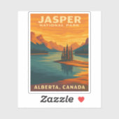 レトロヴィンテージトラベルジャスパー国立公園風光明媚 シール (シート)