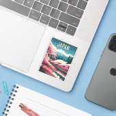 レトロヴィンテージトラベルジャパン桜さくらんぼブロッサム シール (ノートパソコンとiPhone)